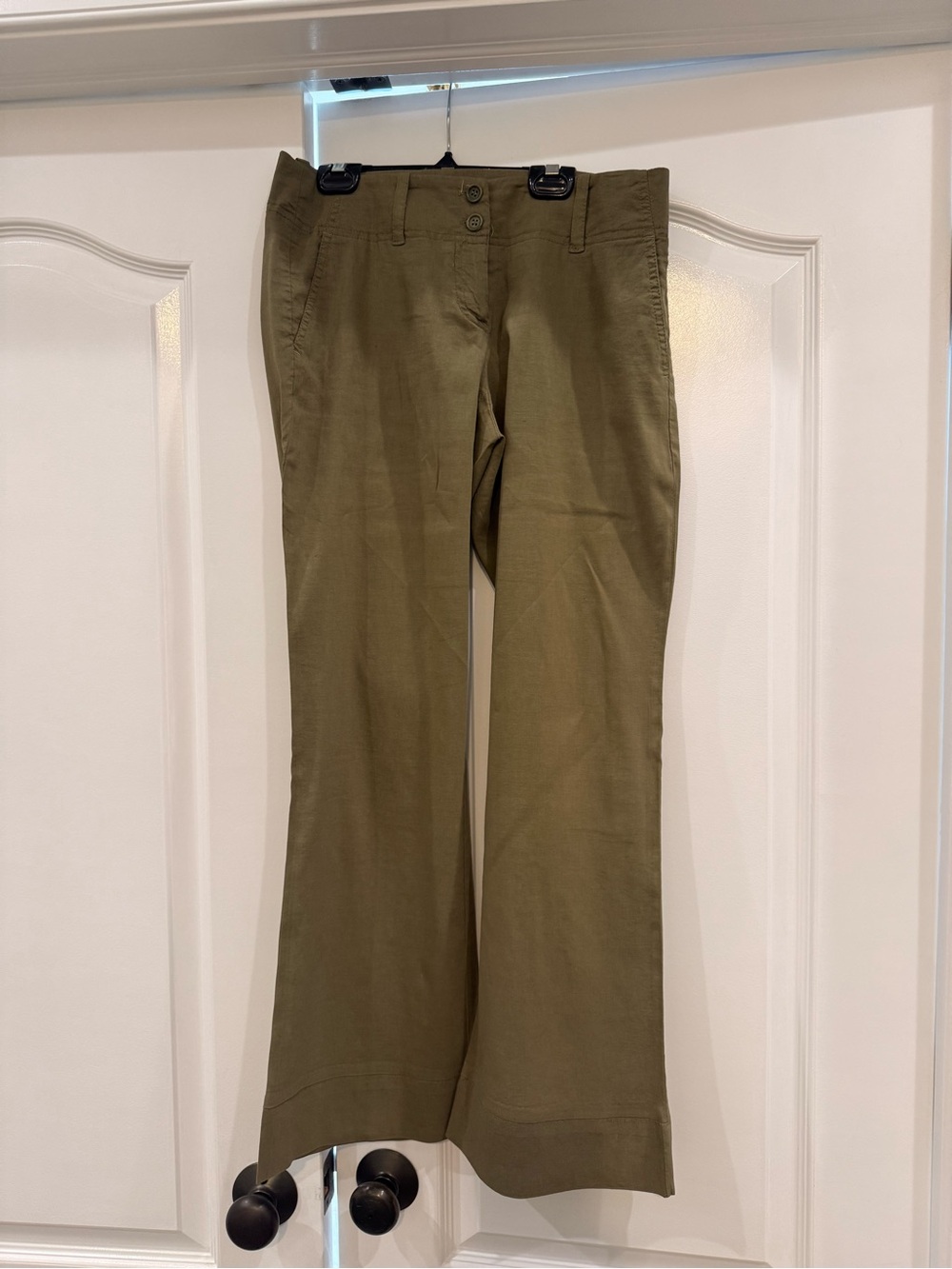 Theory Olive Green Wide-Leg Pants